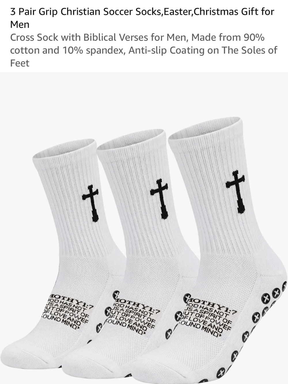 White Crew Athletic Socks with Black Cross Detail - Pack of 3